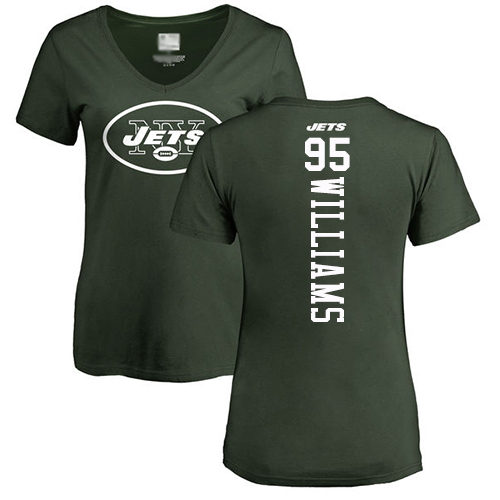 New York Jets Green Women Quinnen Williams Backer NFL Football #95 T Shirt->women nfl jersey->Women Jersey